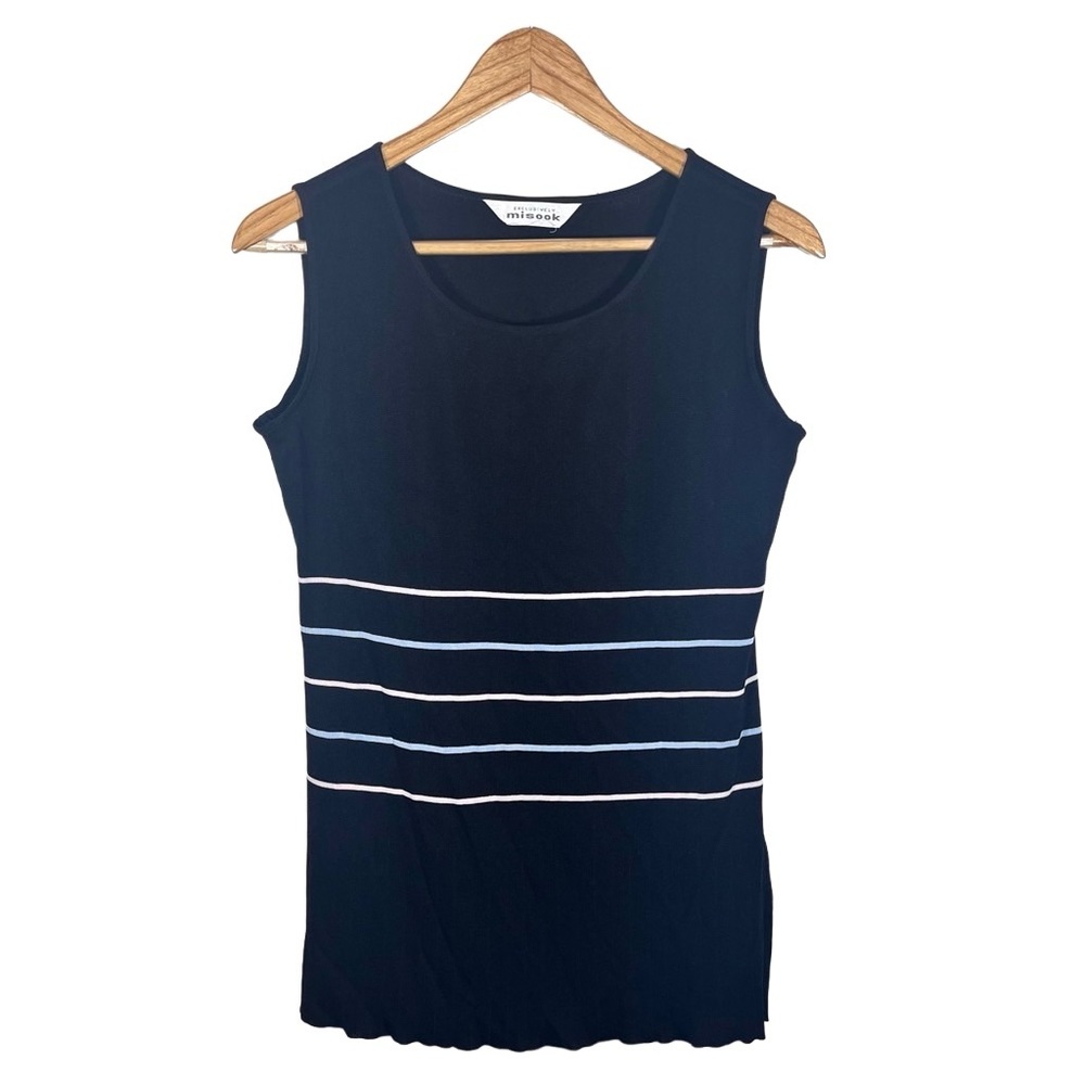 Exclusively Misook Pleated Horizontal Striped Sco… - image 1